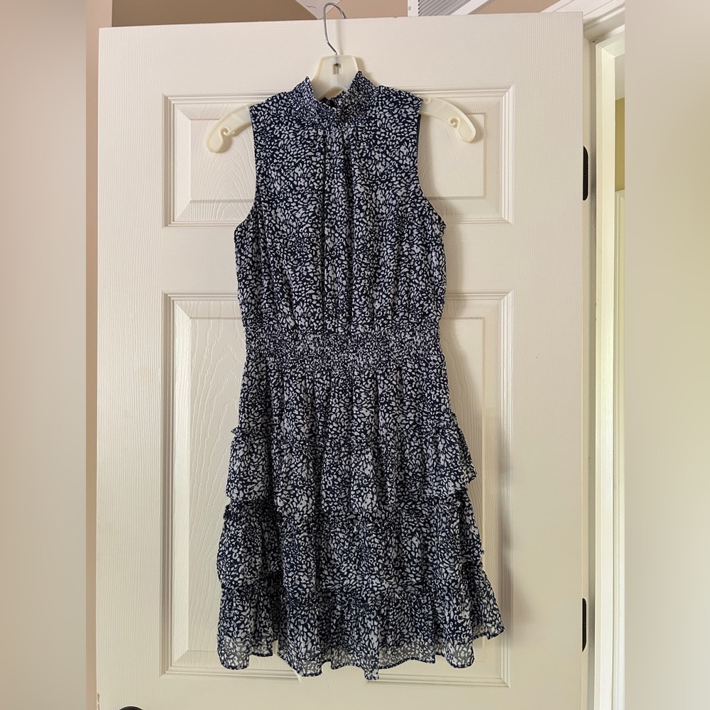 Elegant Sleeveless Navy Blue Dress